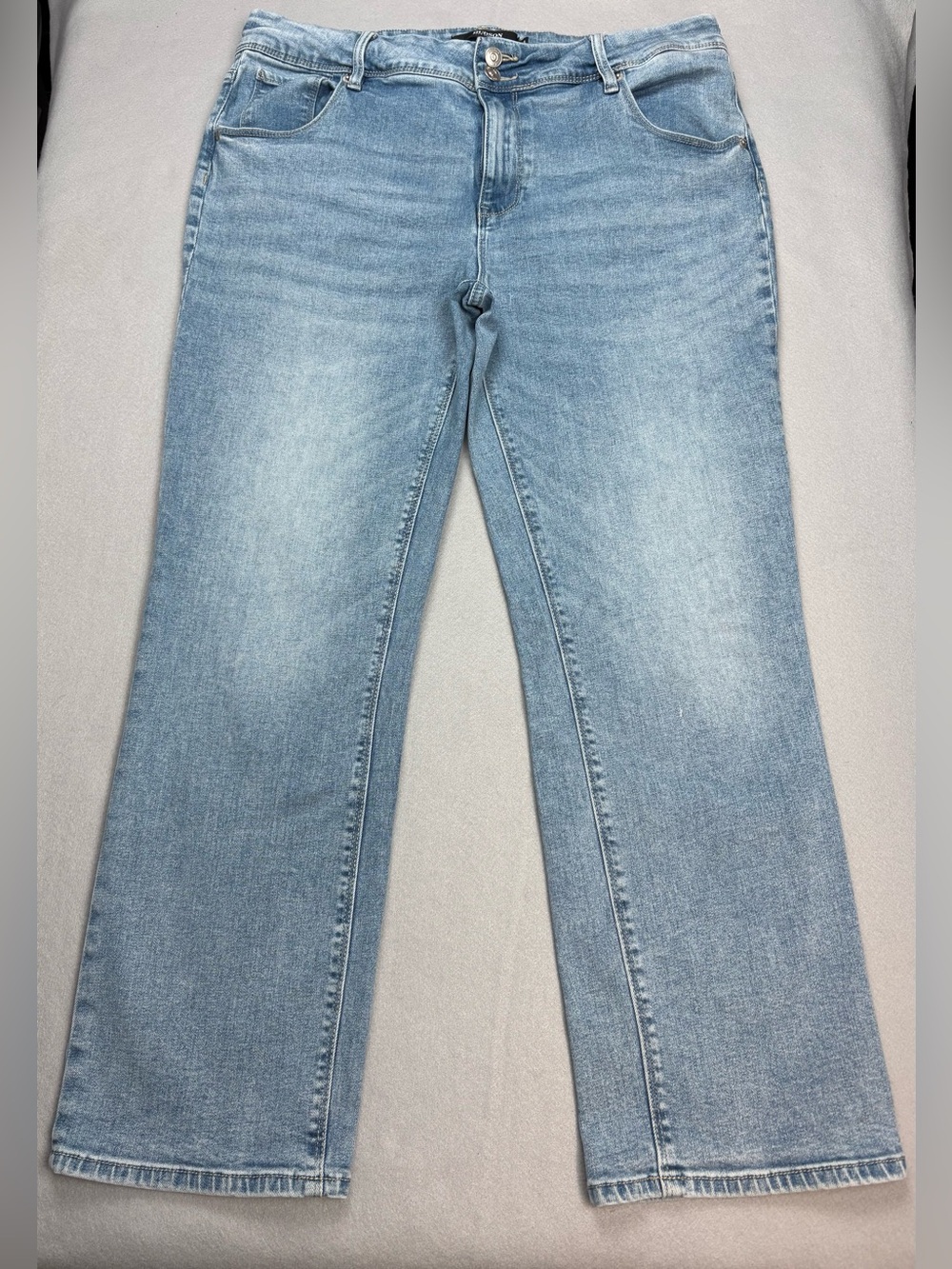 Hudson Los Angeles Bootcut Jeans Women’s 14 Light Wash Union Jack Flap 36x27